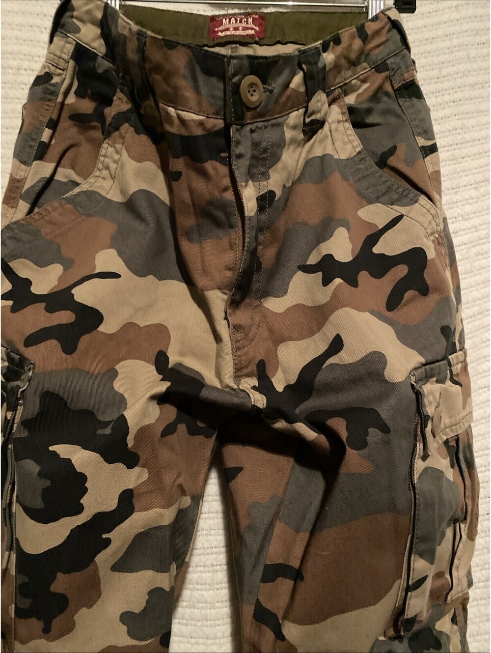 Men’s Match Union Workwear Supply Green/Brown Camo Cargo Pants Size 30x28